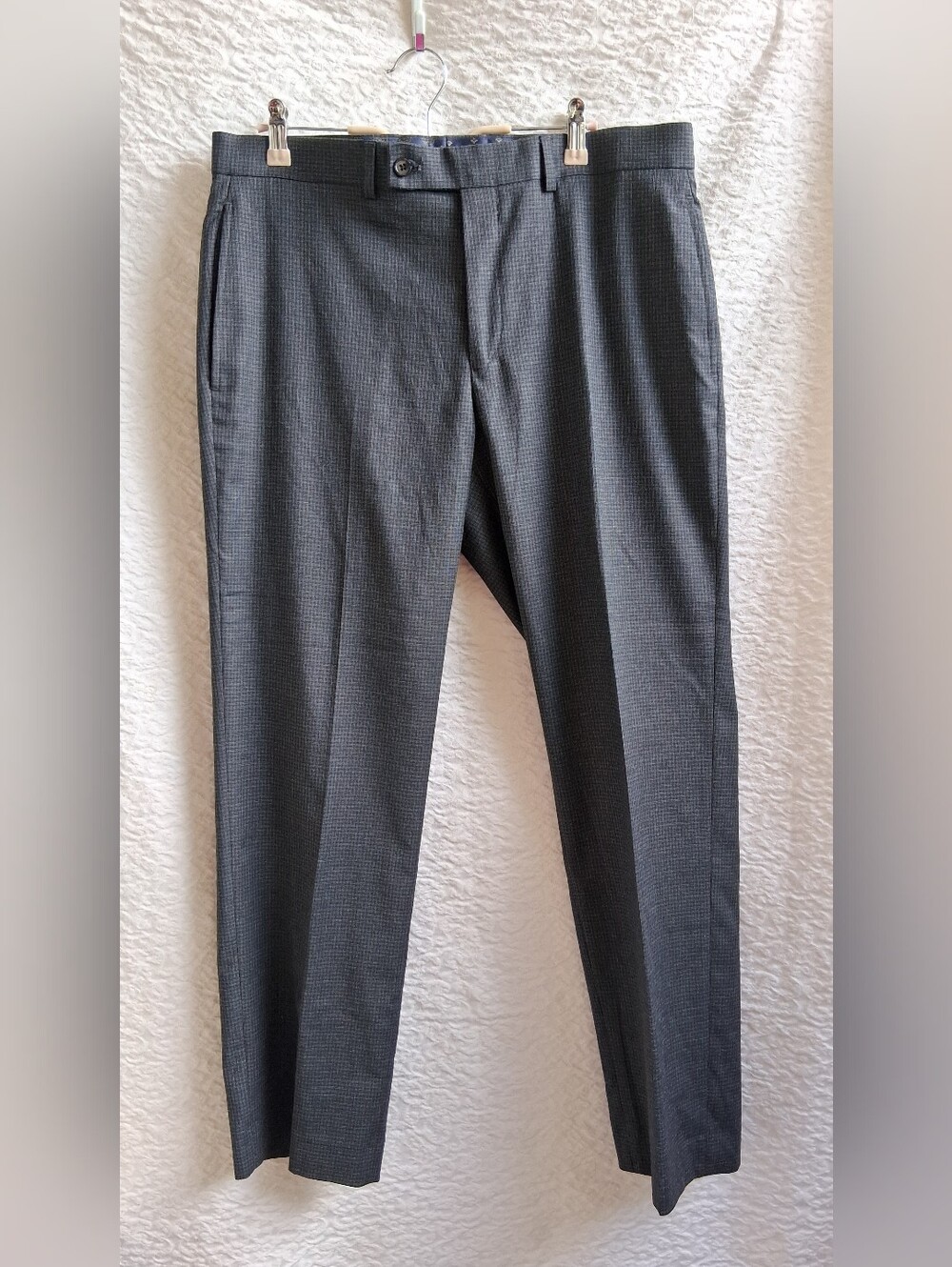 Ralph Lauren Men's Charcoal Micro-Check Dress Pants